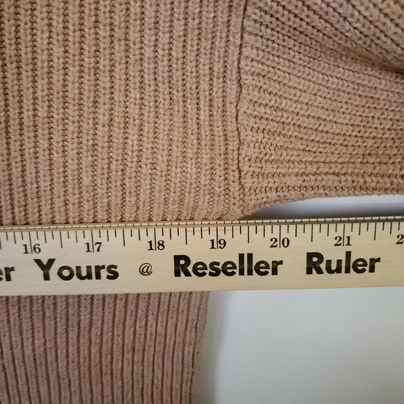 Madewell Knit Sweater Women's XS Blush Pink Boxy Cropped Ribbed Pullover Pockets - Picture 11 of 14